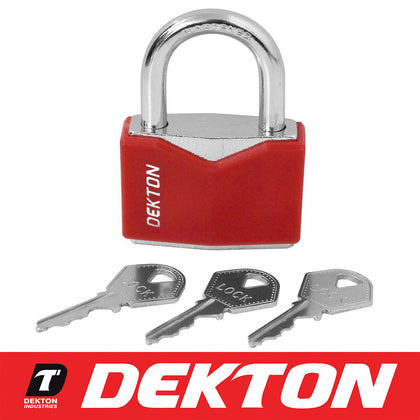 Dekton Protected Security Padlock Steel Shackle 3 Keys 25mm 30mm 50mm Lock