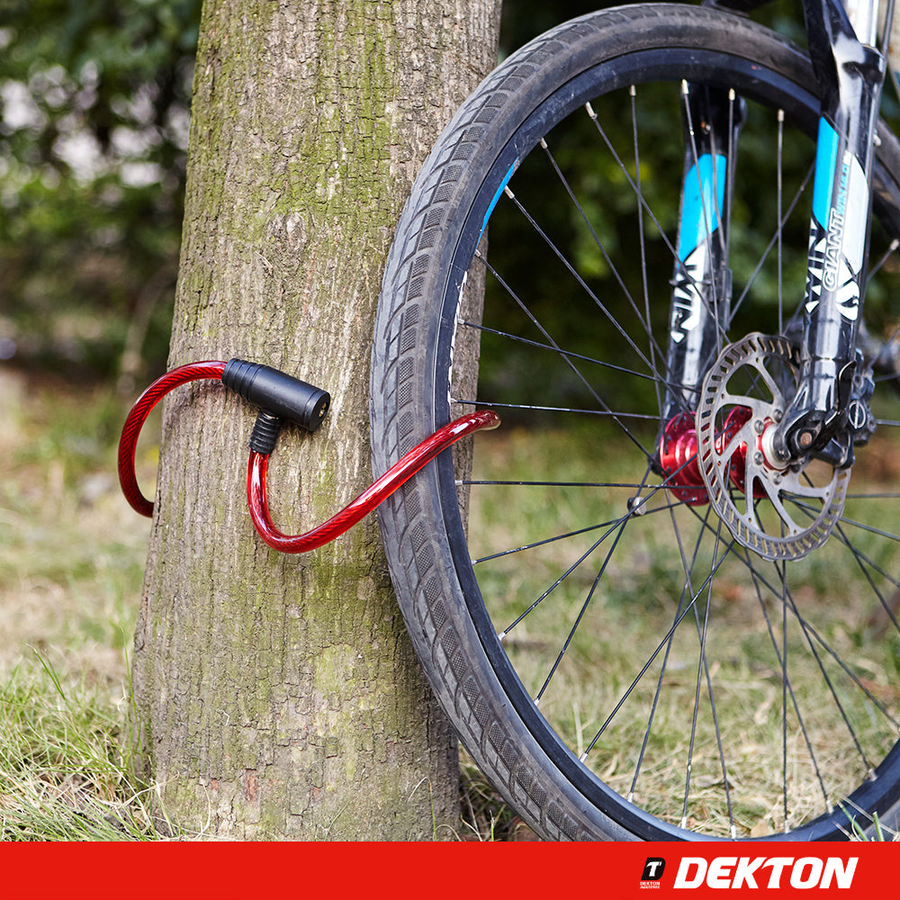 Dekton Heavy Duty 1M Waterproof Padlock Bicycle Scooter Motorbike Lock 12mm X 1M