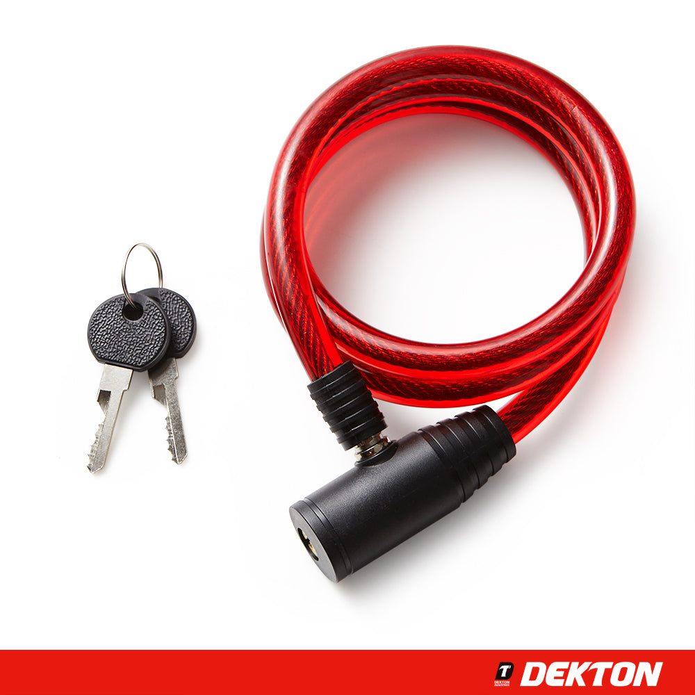 Dekton Heavy Duty 1M Waterproof Padlock Bicycle Scooter Motorbike Lock 12mm X 1M