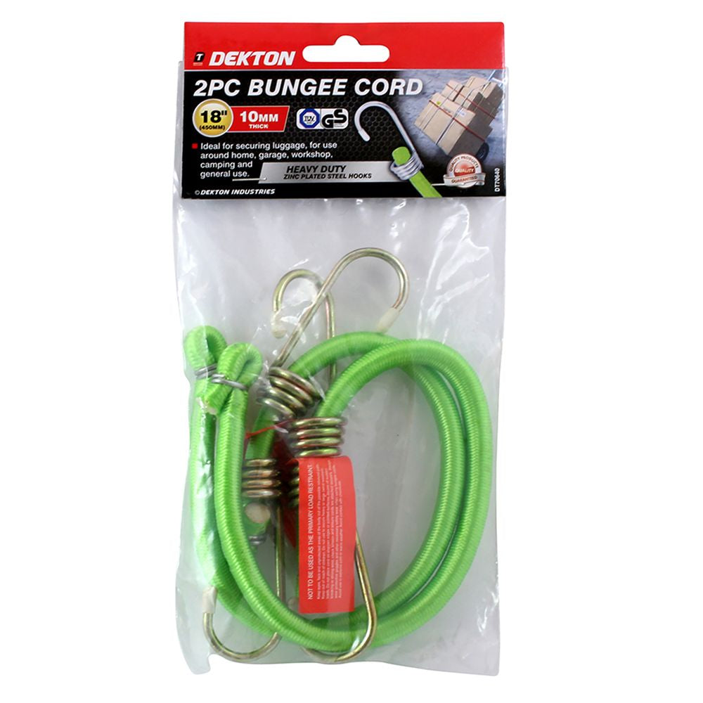 Dekton Heavy Duty Bungee Cord Elastic Luggage Straps Rope Hooks 18