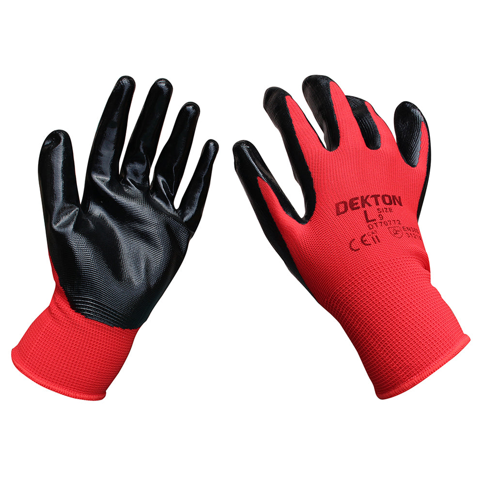 Dekton Ultra Grip Nitrile Coated Working Gloves Workers Plumbers Mechanics