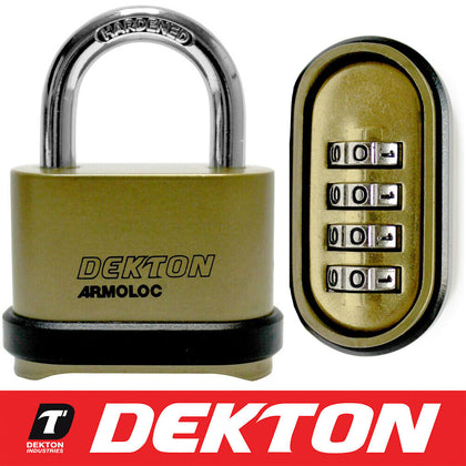 Dekton 50mm 4 Digit High Security Combination Padlock House Shed Lock