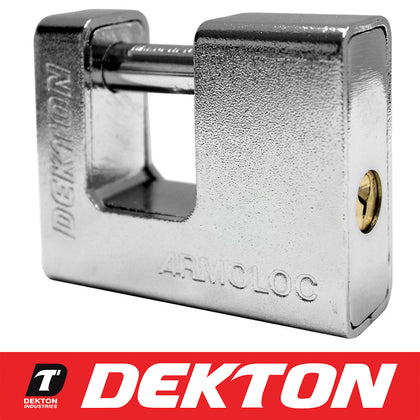 Armoured Steel Shackle Padlock From Dekton 3 Keys High Security 7* 80mm Lock