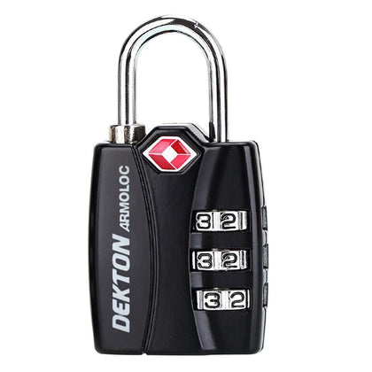 Dekton 3 Digit TSA Accepted Combination Security Padlock Safe Luggage Gym Lock