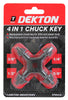 Dekton 4 In 1 Universal Drill Chuck Keys Four Head Wrench Drill Power Useful Too