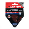 Dekton Detail Palm Sanding Pads Triangle Sheets 40 60 80 120 Or Mixed Grit 93mm