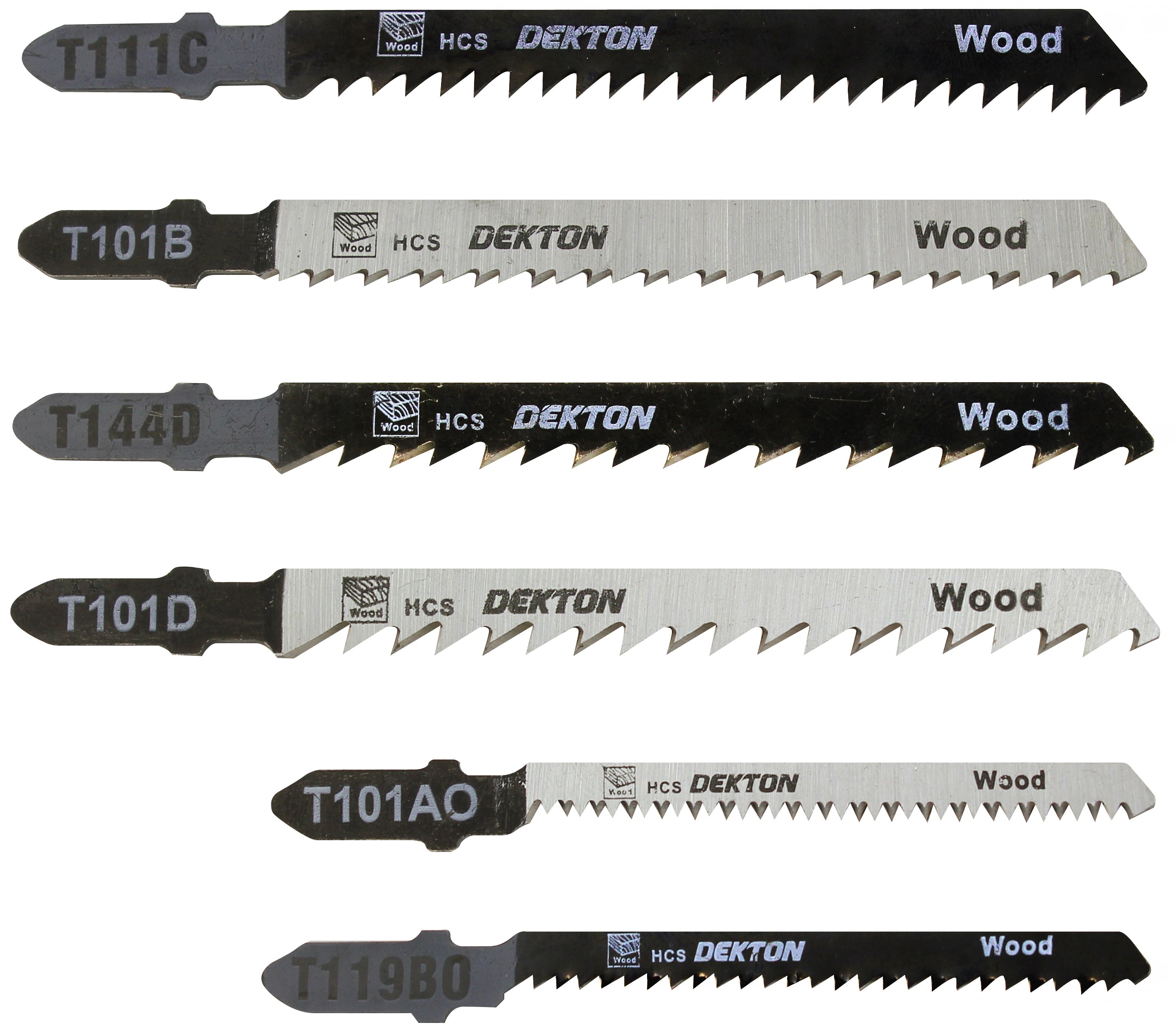 Dekton 10 Pcs Jig Saw Blades Set Wood Fast Cuttingfor Bosch, Dewalt, Makita, Mil