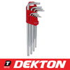 Dekton Extra Long Star Torx Allen Key Security Wrench Set T10 - T50 9 Pc Keys