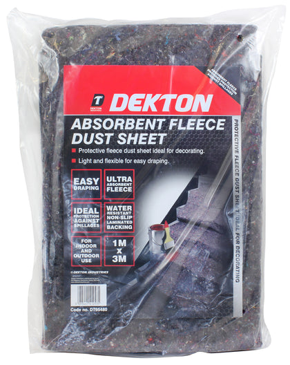 Dekton Dust Sheet Staircase Fleece, 1 X 3m, Reusable, Absorbent Surface And Slip