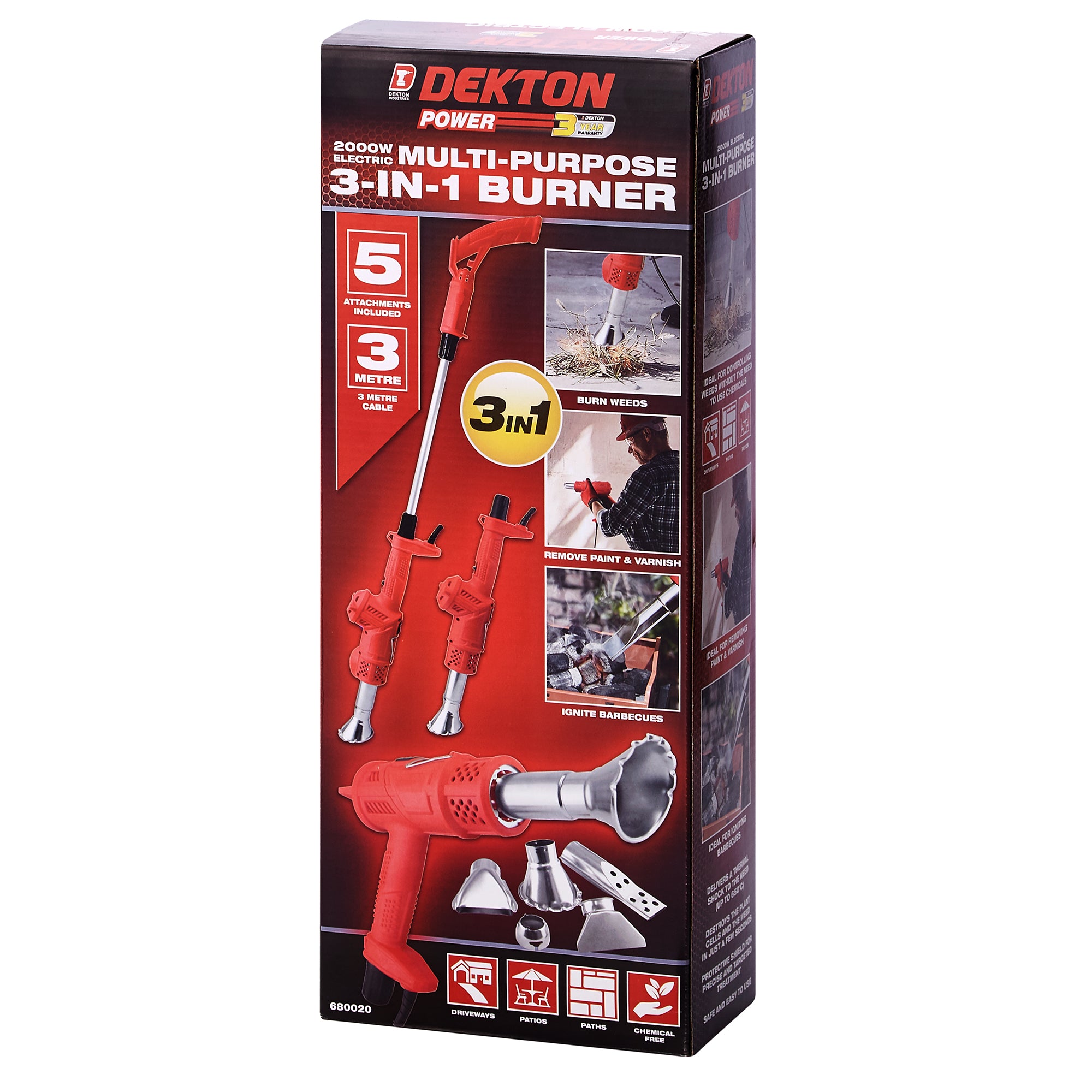 Dekton 3 in 1 2000W Electric Weed BurnerHeat GunBlow Torch BBQPaint Thinkprice Online Store