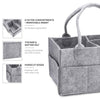 Baby Diaper Organiser Caddy Felt Changing Nappy Kids Storage Carrier Bag Grey UK