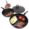 Healthy 3 in 1 Divider Non-Stick Frying Pan Set Breakfast Skillet Divided & Lid