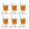 6 X Latte Coffee Glasses Cappuccino Lattes Tea Glass Cups Hot Drink Mugs