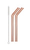 Pack of 4 Rose Gold Stainless Steel Drinking Straw With Cleaning Brush	Reusable