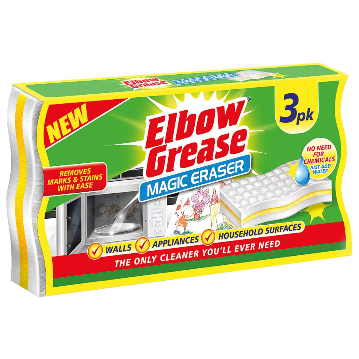 6x Elbow Grease Magic Stains Marks Eraser Remover Household Cleaning Sponge