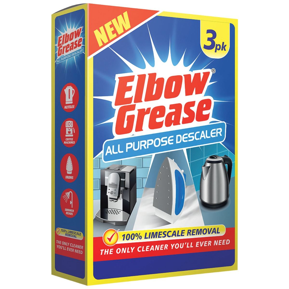 9x Elbow Grease All Purpose Descaler Kettles Coffee Machine Irons Shower Sachets