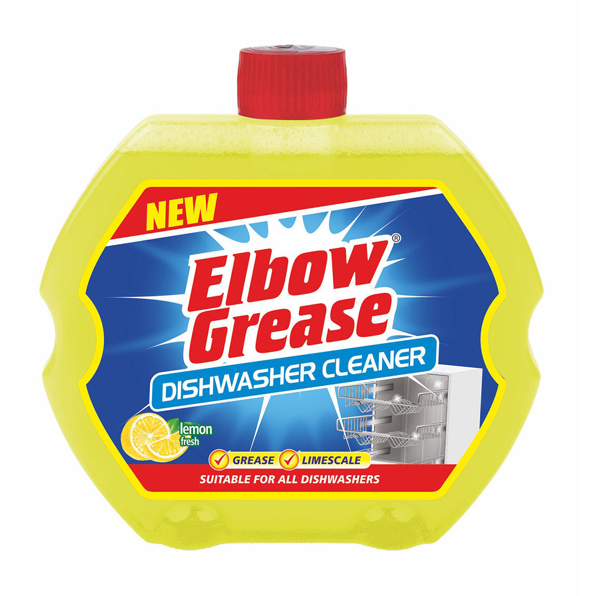 Elbow Grease Dishwasher Cleaner Limescale Fresh Lemon Sparkle Clean Multi 250ml