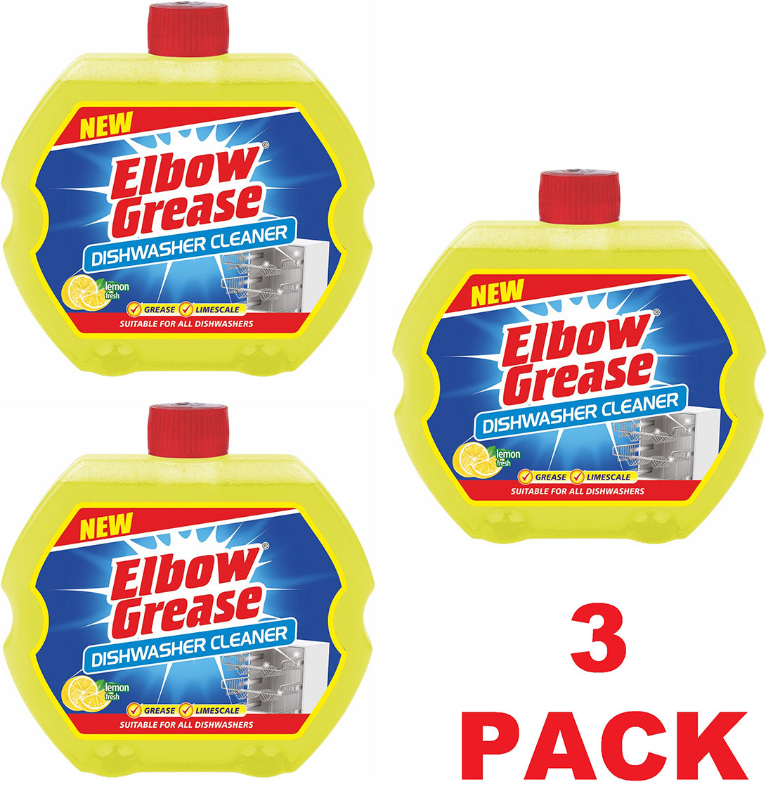 Elbow Grease Dishwasher Cleaner Limescale Fresh Lemon Sparkle Clean Multi 250ml