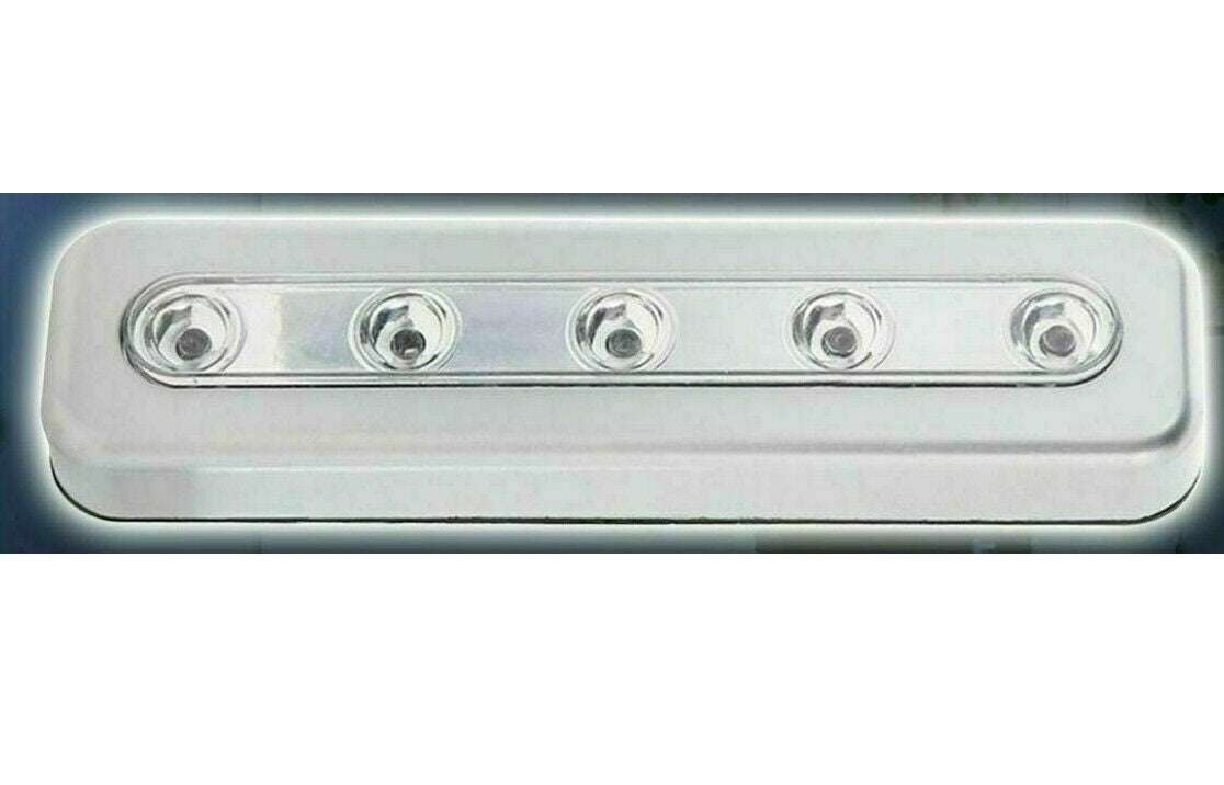 5 Ultra Bright LED Push Night Light Stick On Kitchen Cupboard Under Cabinet