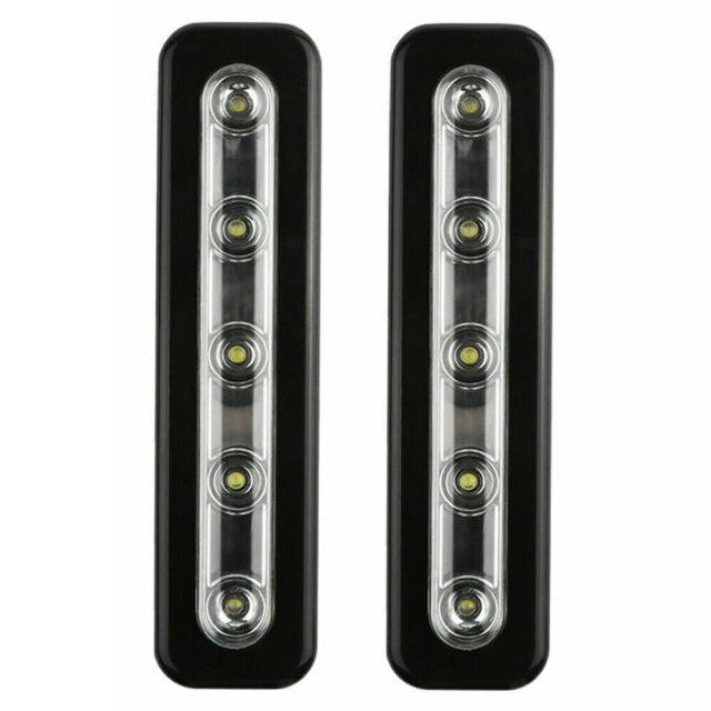 5 Ultra Bright LED Push Night Light Stick On Kitchen Cupboard Under Cabinet