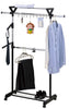 Adjustable Clothes Coat Garment Hanging Rail Rack Storage Double Stand Castors