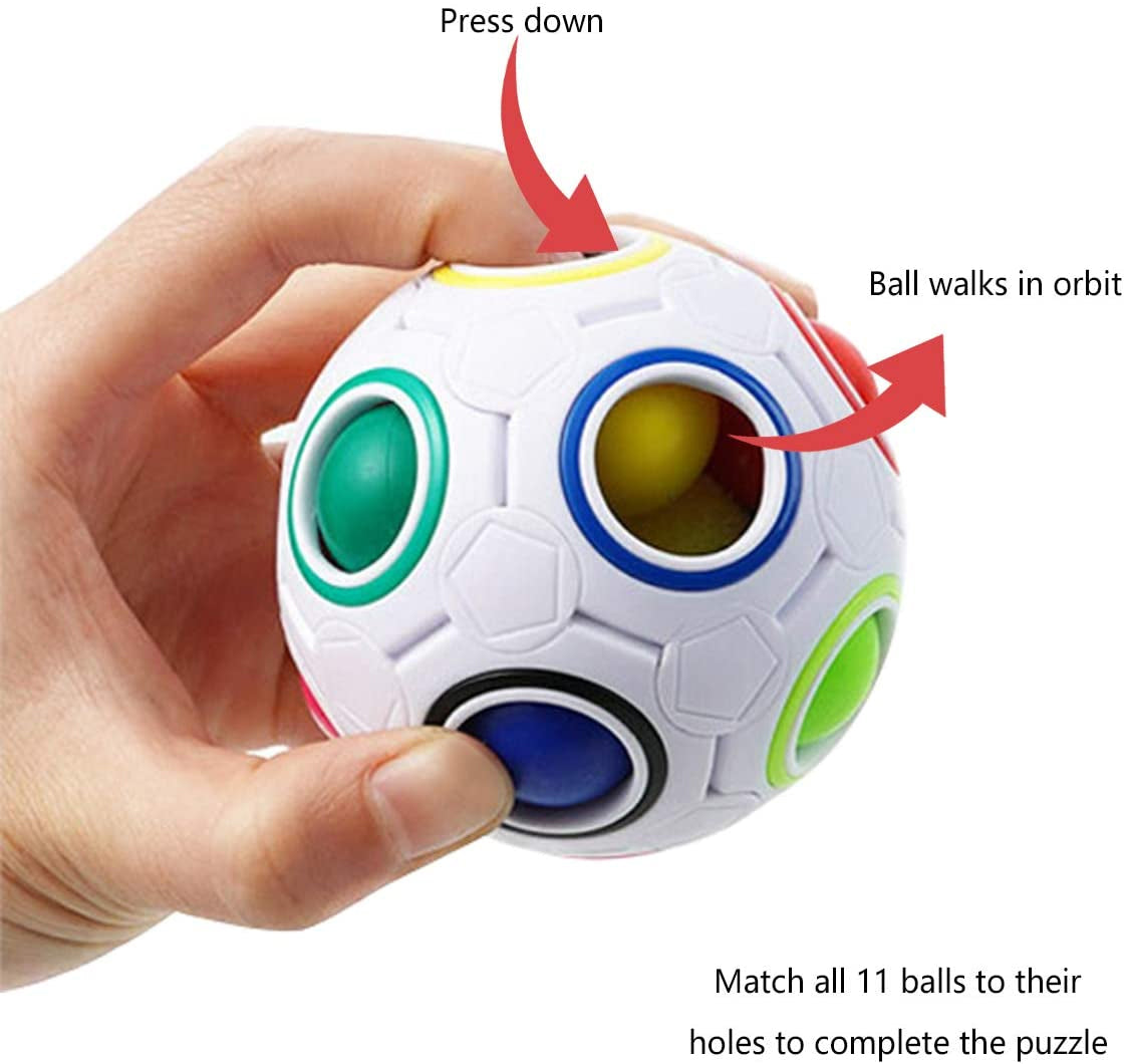 Magic Rainbow Fidget Ball Toy Speed Cube Brain Teaser Stress Relief for All