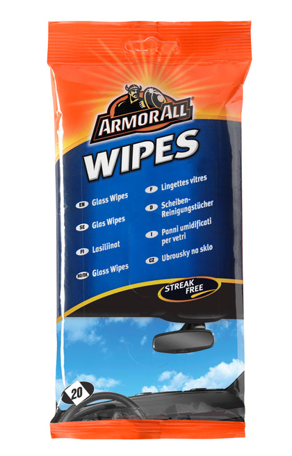 Armorall Extra Strength Car Windscreen Window Glass Wipes Pouch 20 Wipes