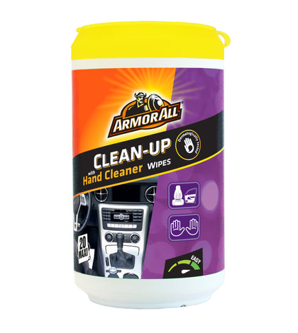 Armor All Clean Up Strong Wipes Tube 20 Hands Plastic Vinyl Cloth Multi Purpose