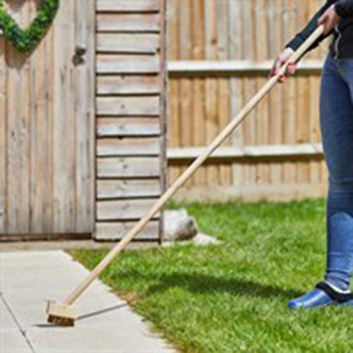 Patio Weed Wire Brush with Scraper Block Paving Decking Moss Weed Removal Garden