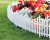 4 White Wooden Effect Lawn Border Edge Garden Edging Picket Fencing Set Stone