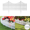 4 White Wooden Effect Lawn Border Edge Garden Edging Picket Fencing Set Stone