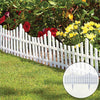 4 White Wooden Effect Lawn Border Edge Garden Edging Picket Fencing Set Stone