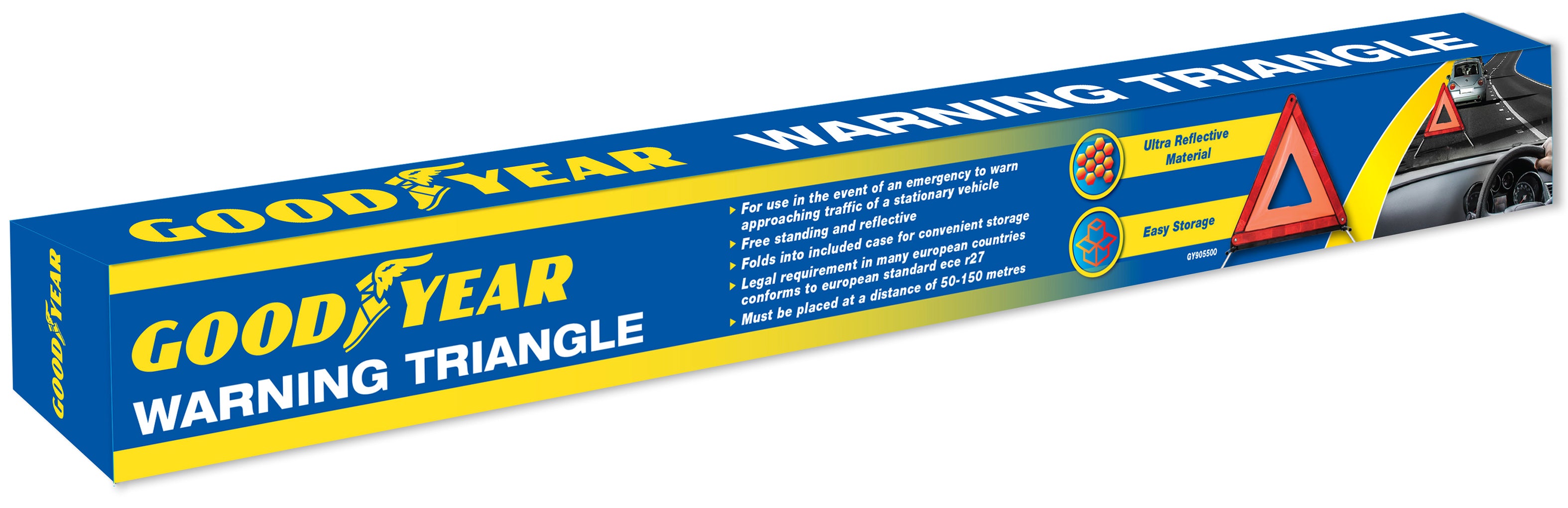 Goodyear Emergency Safety Warning Triangle Reflective Fold Up & Hard Case