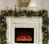 9FT Pre Lit Christmas Garland with Lights Door Wreath Xmas Fireplace Decor LED