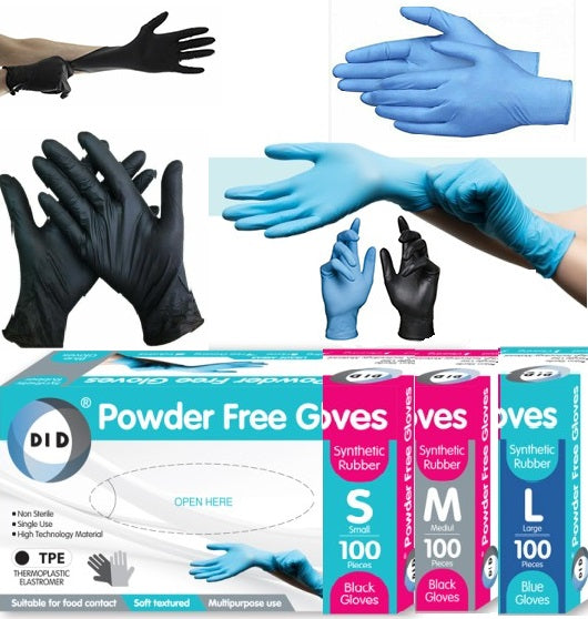 100 Disposable Gloves Powder Latex Vinyl Free TPE Work Tattoo Food Medical