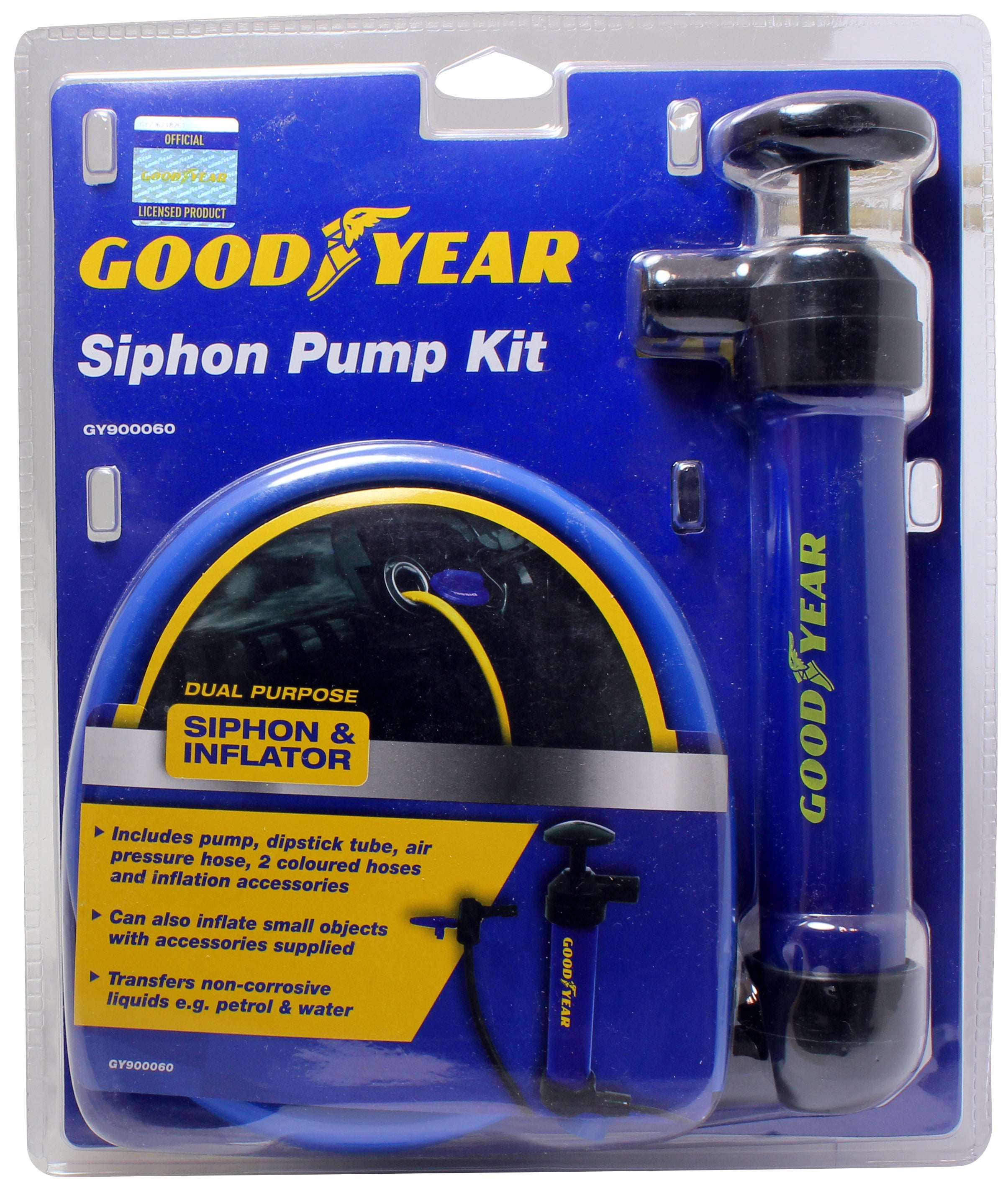 Goodyear Siphon Pump Oil Extractor Petrol Diesel Fuel Liquid Air Car Inflator