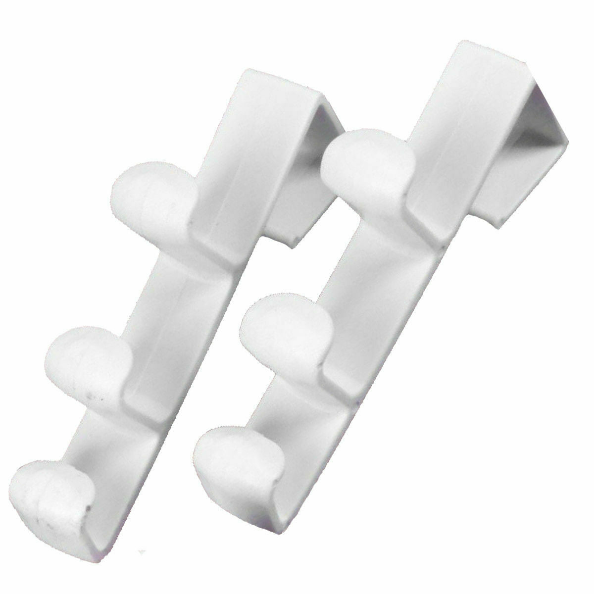 4 x White Strong Over The Door Hooks Washroom Bathroom Bedroom Kitchen Clothes