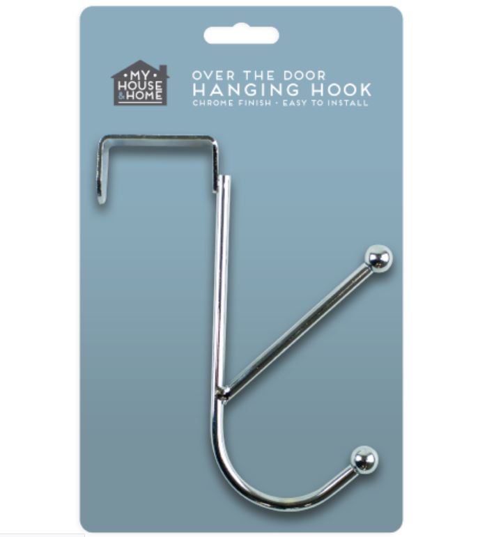 Strong Over The Door Hook Hangers Clothes Coat Rack Hooks Towel Hanger Chrome UK