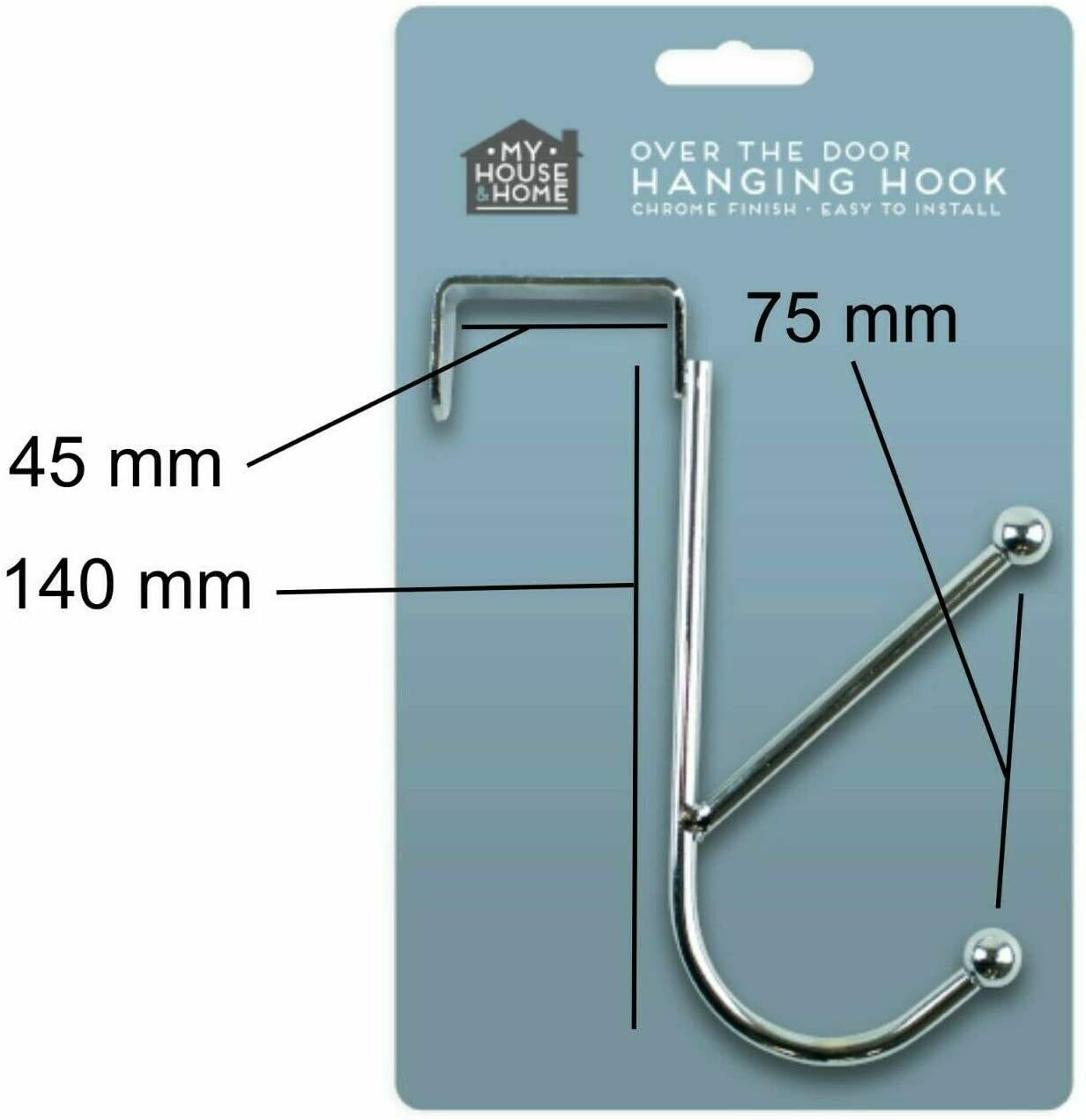 Strong Over The Door Hook Hangers Clothes Coat Rack Hooks Towel Hanger Chrome UK