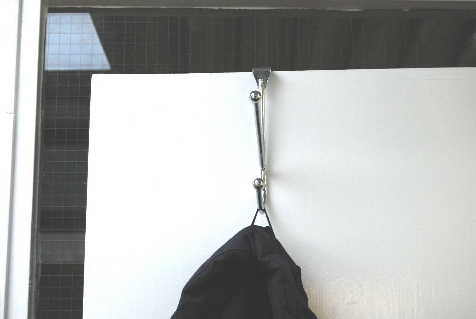 Strong Over The Door Hook Hangers Clothes Coat Rack Hooks Towel Hanger Chrome UK