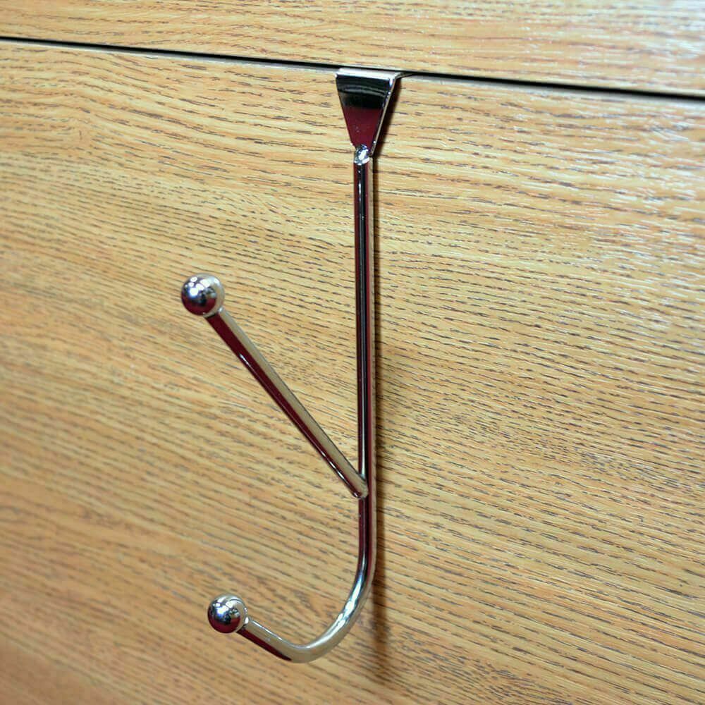 Strong Over The Door Hook Hangers Clothes Coat Rack Hooks Towel Hanger Chrome UK