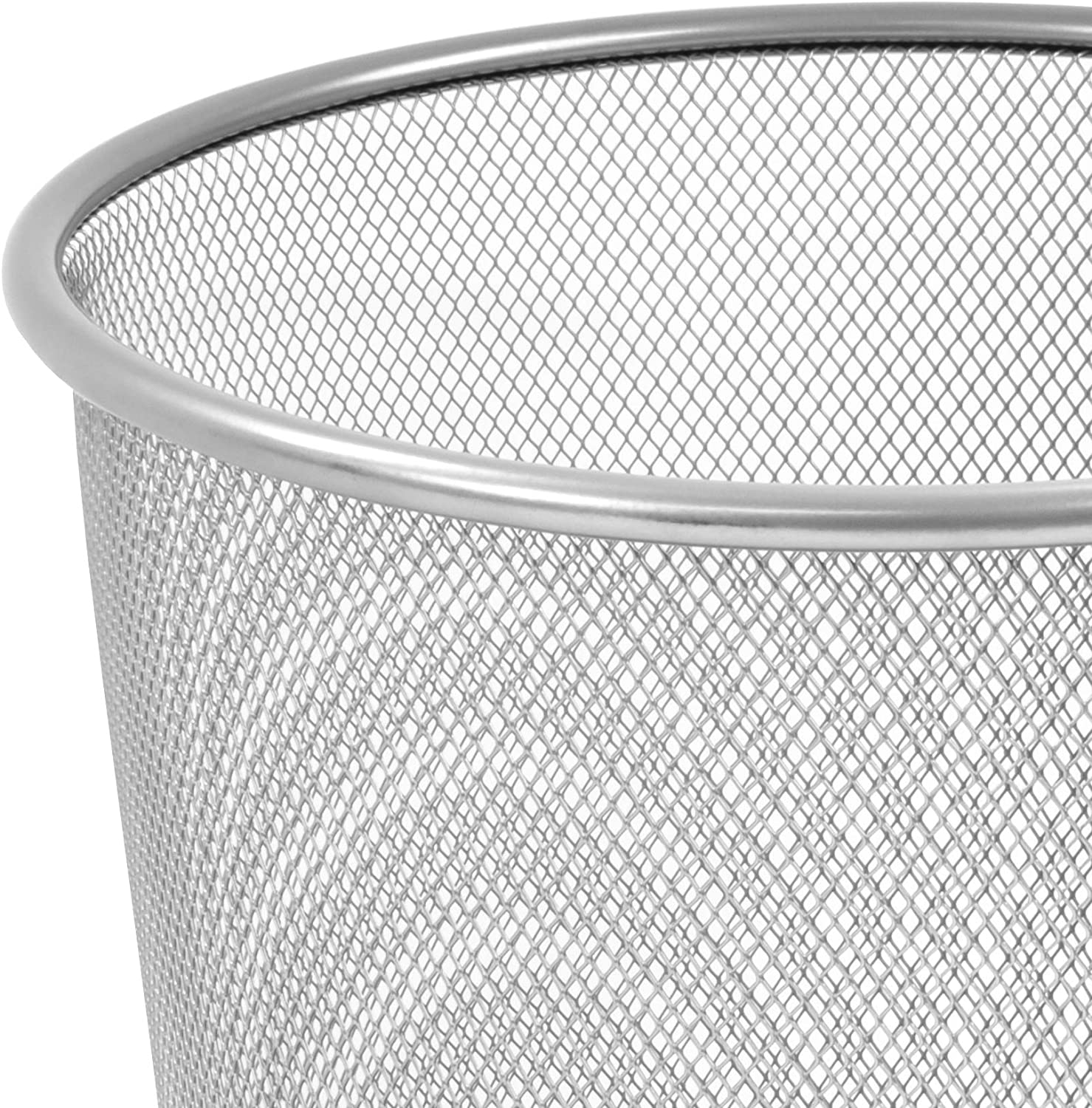 10'' Metal Mesh Silver Wire Bin Rubbish Paper Waste Home Office Bedroom Sturdy