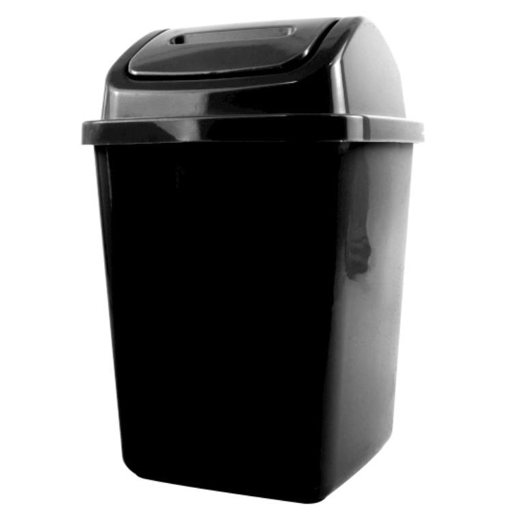 5L Plastic Bin Swing Top Lid Waste Paper Bathroom Kitchen Home Office Basket UK