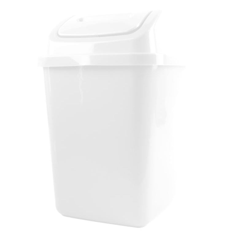 5L Plastic Bin Swing Top Lid Waste Paper Bathroom Kitchen Home Office Basket UK