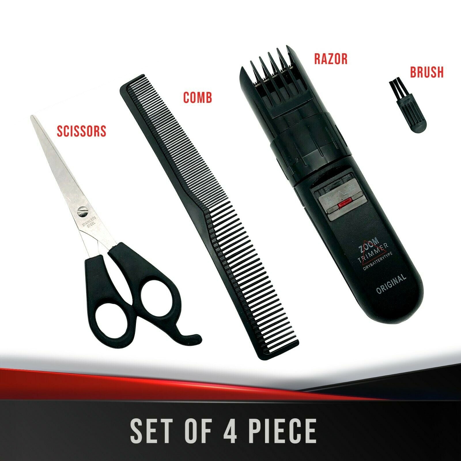 Hair and Beard Grooming Cutting Kit Trimmer Scissors Clipper Trim Cut Cordless