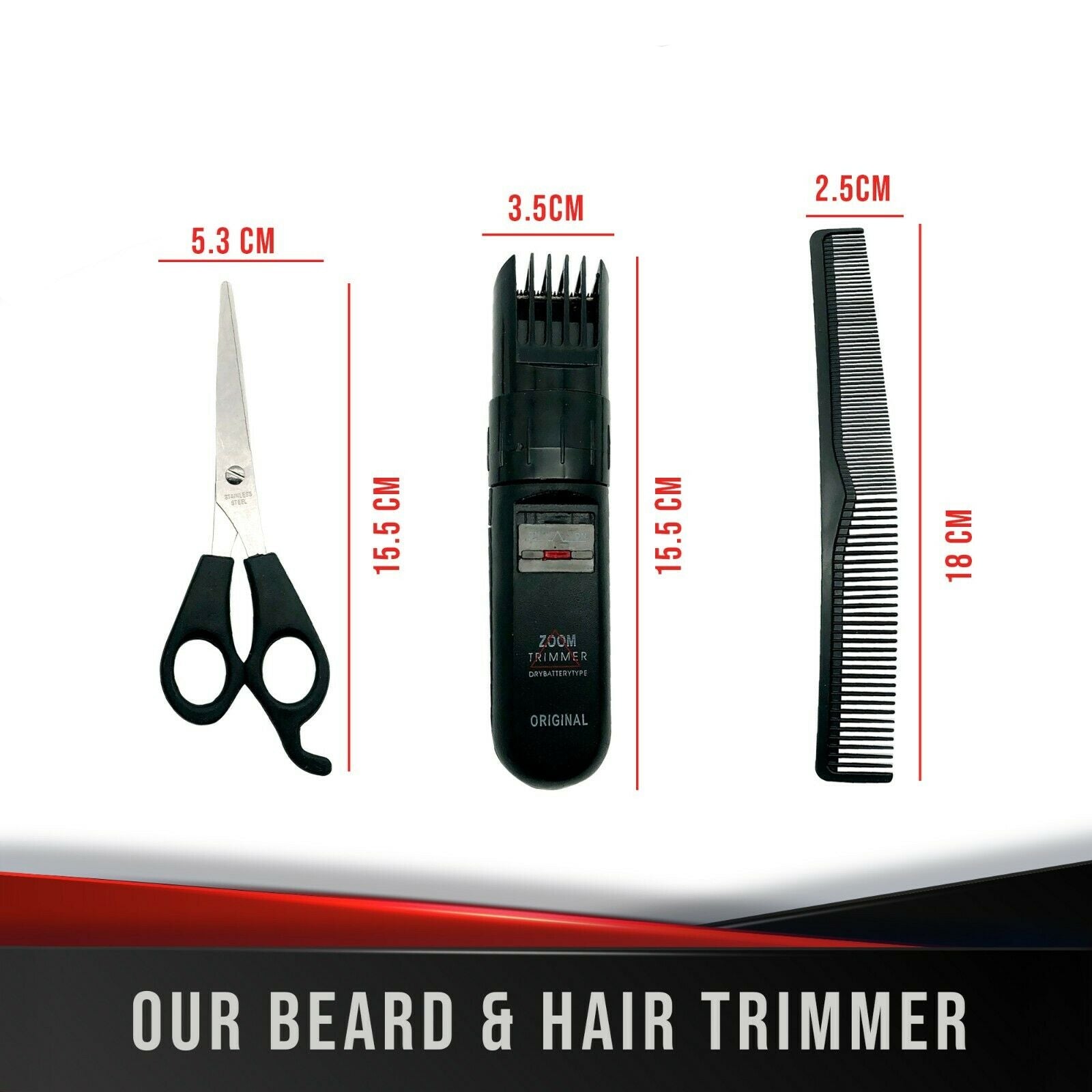 Hair and Beard Grooming Cutting Kit Trimmer Scissors Clipper Trim Cut Cordless