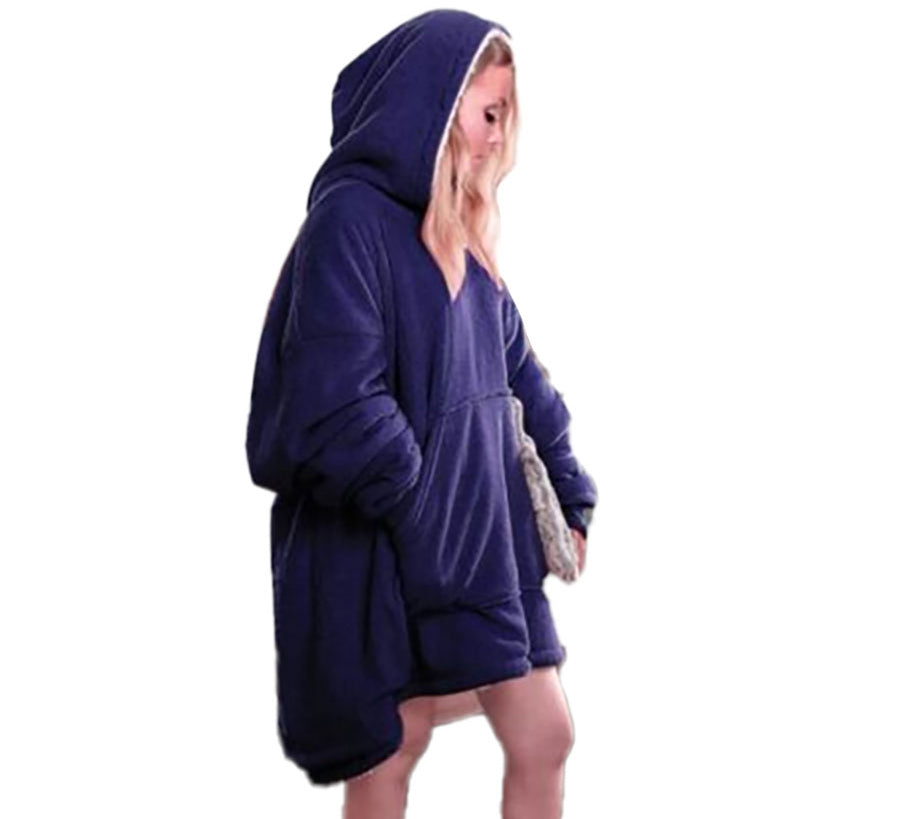 Hoodie Blanket Reversible Oversized Ultra Plush Sherpa Giant Hooded Sweatshirt