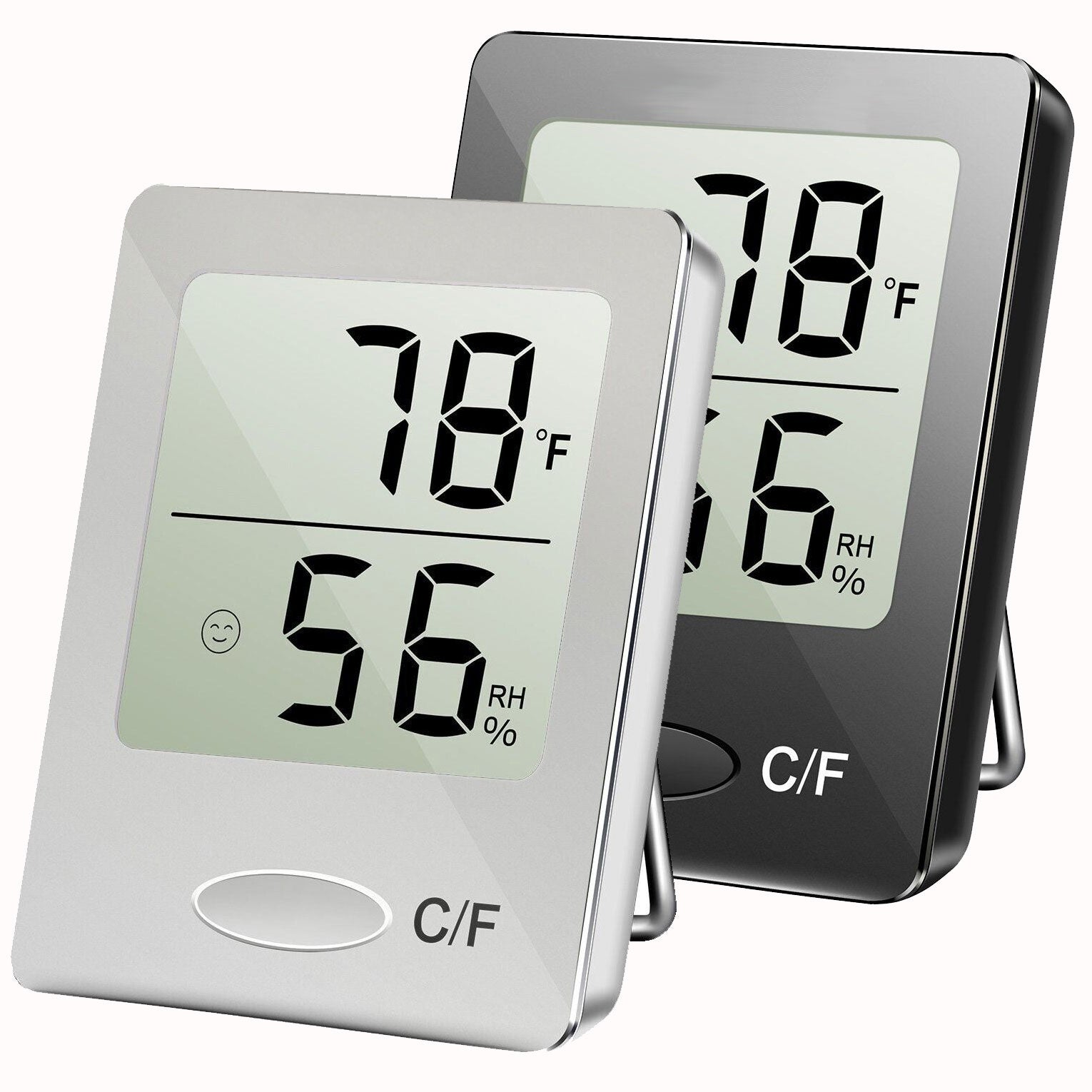 Thermometer Hygrometer Clock Mini Digital LCD Indoor Temperature Humidity  Meter Small Desk Clock
