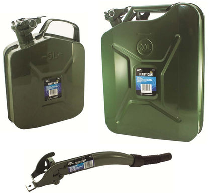 5L / 20L Jerry Can Fuel Oil Diesel Petrol Storage Container Metal Spout Portable