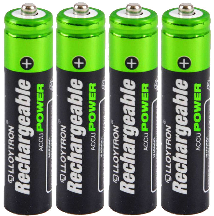 4 x Lloytron 550 mAh AAA Rechargeable Ni-MH Batteries Cordless Phone Remote Toys